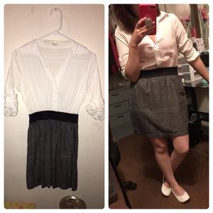 White, Black, and Gray Casual Dress. 👗